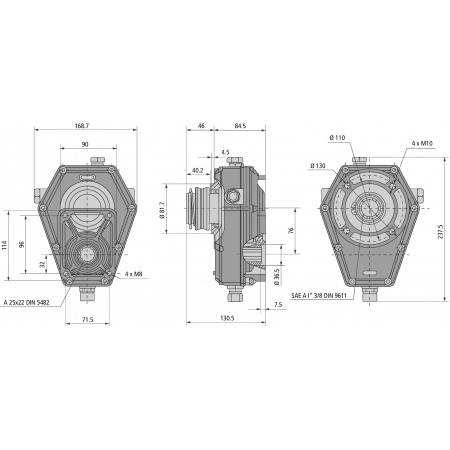 PRZEKŁADNIA MULTIPLIKATOR NA WOM 60004-6 + POMPA GR2 22cm3 33L GWINT WEWNĘTRZNY